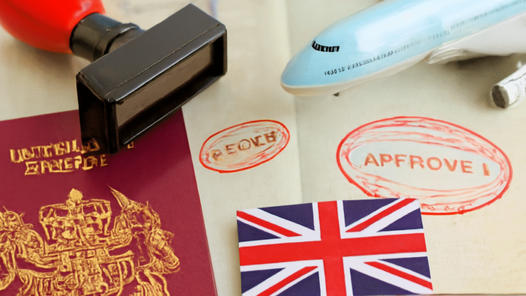 uk passport with approved stamp